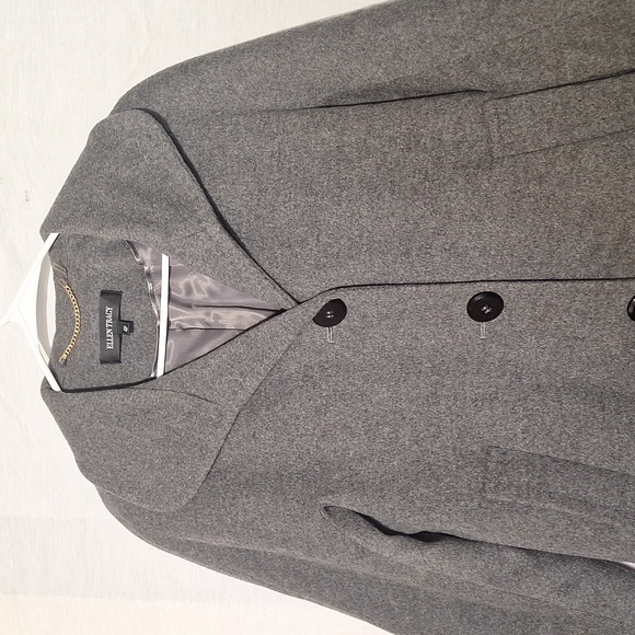 Wool Angora Pea Coat, Grey, Ellen Tracy Sz 4, NWOT - Picture 3 of 16